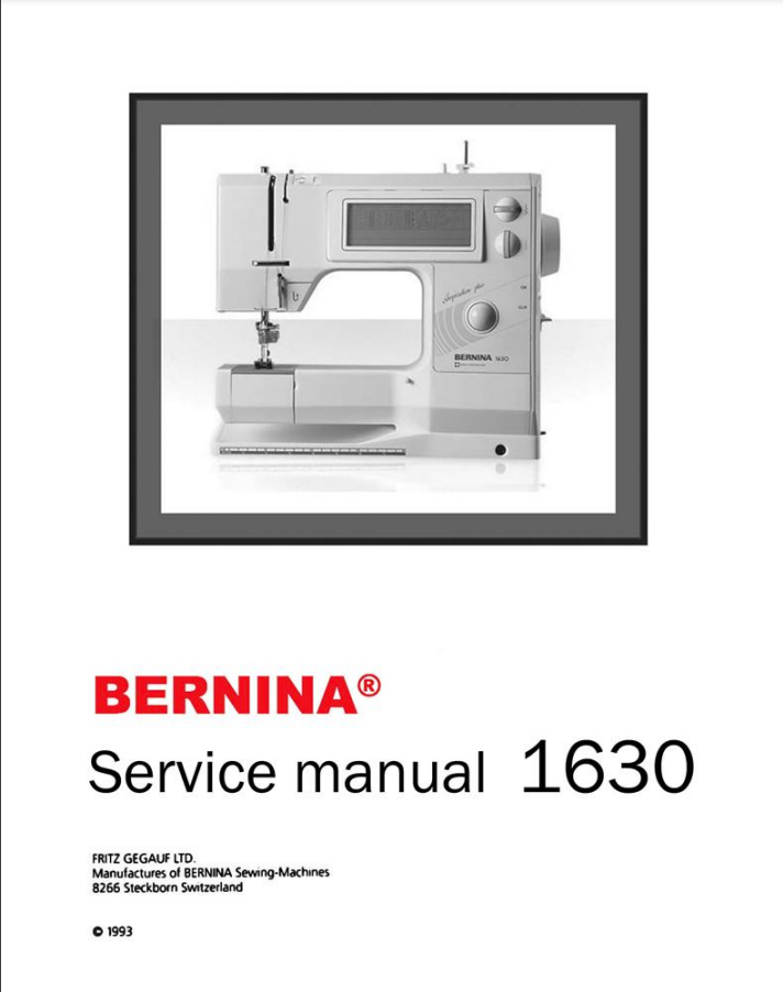 Bernina Service Manuals - 1630
