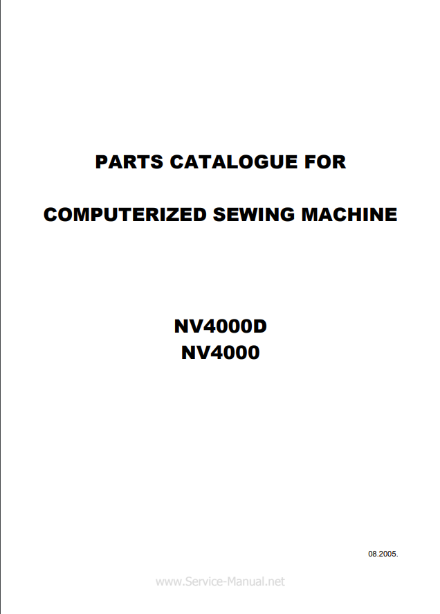 Brother Parts and Service Manuals - NV4000D/NV4000/NV4500D/NV4500 NV5000/NV4750D