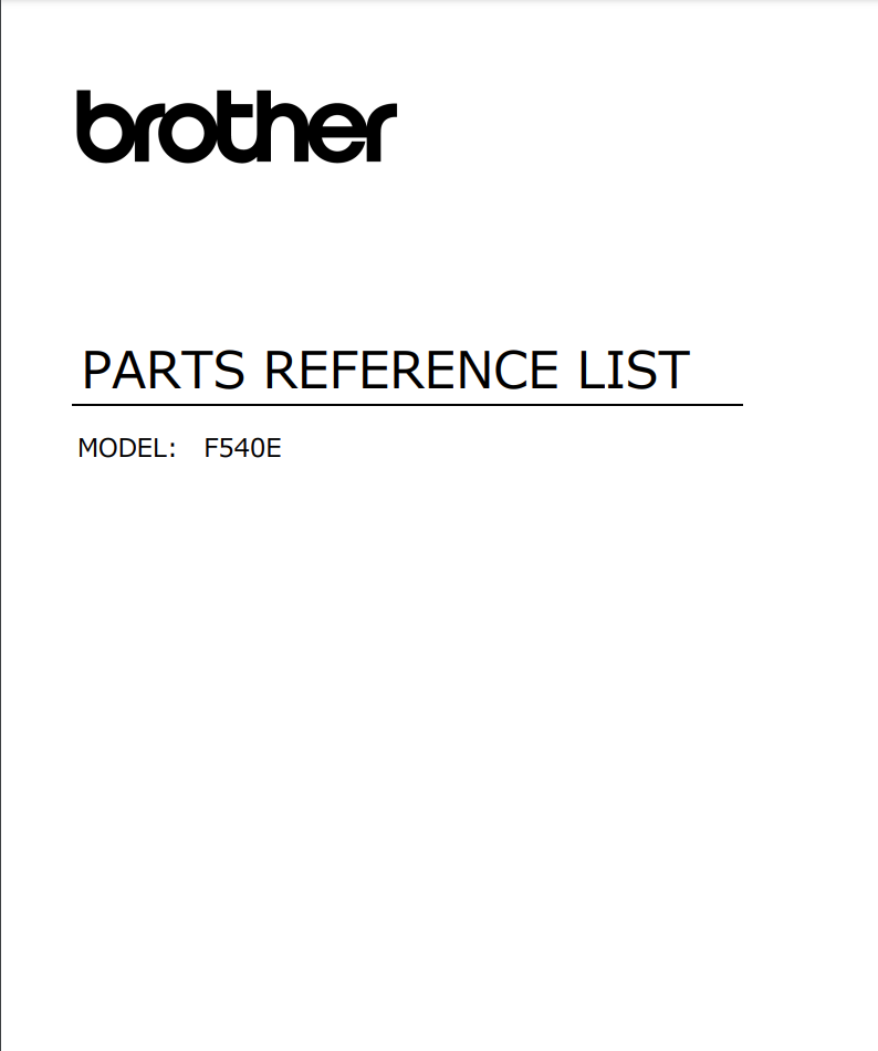 Brother parts and Service Manuals - BE815L_915L, F440E_540E, NS1150E_1250E, PE800_810L_830DL_900_910L Service