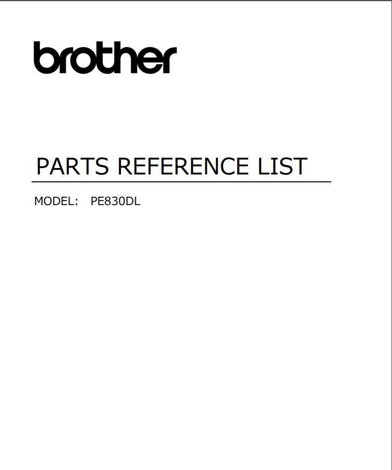 Brother parts and Service Manuals - BE815L_915L, F440E_540E, NS1150E_1250E, PE800_810L_830DL_900_910L Service
