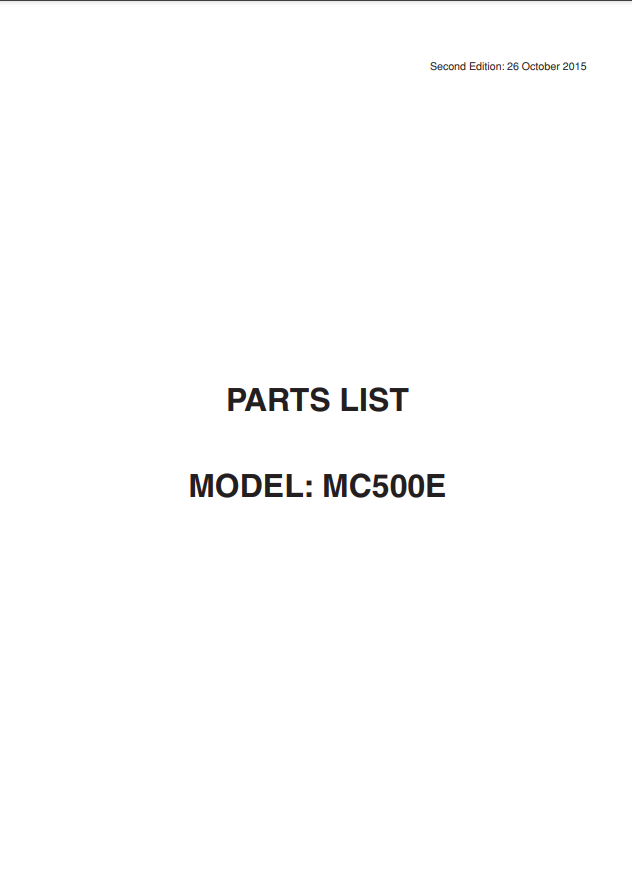 Janome Parts and Service Manuals - MC550E