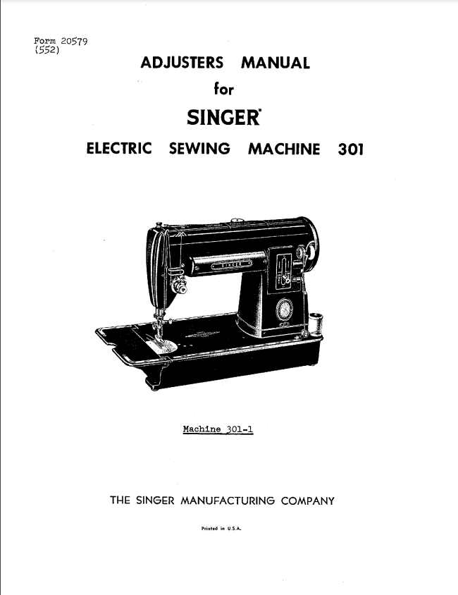 Singer Parts and Service Manuals - 301