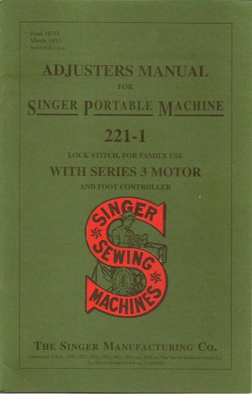 Singer Service Manual - Featherweight 221