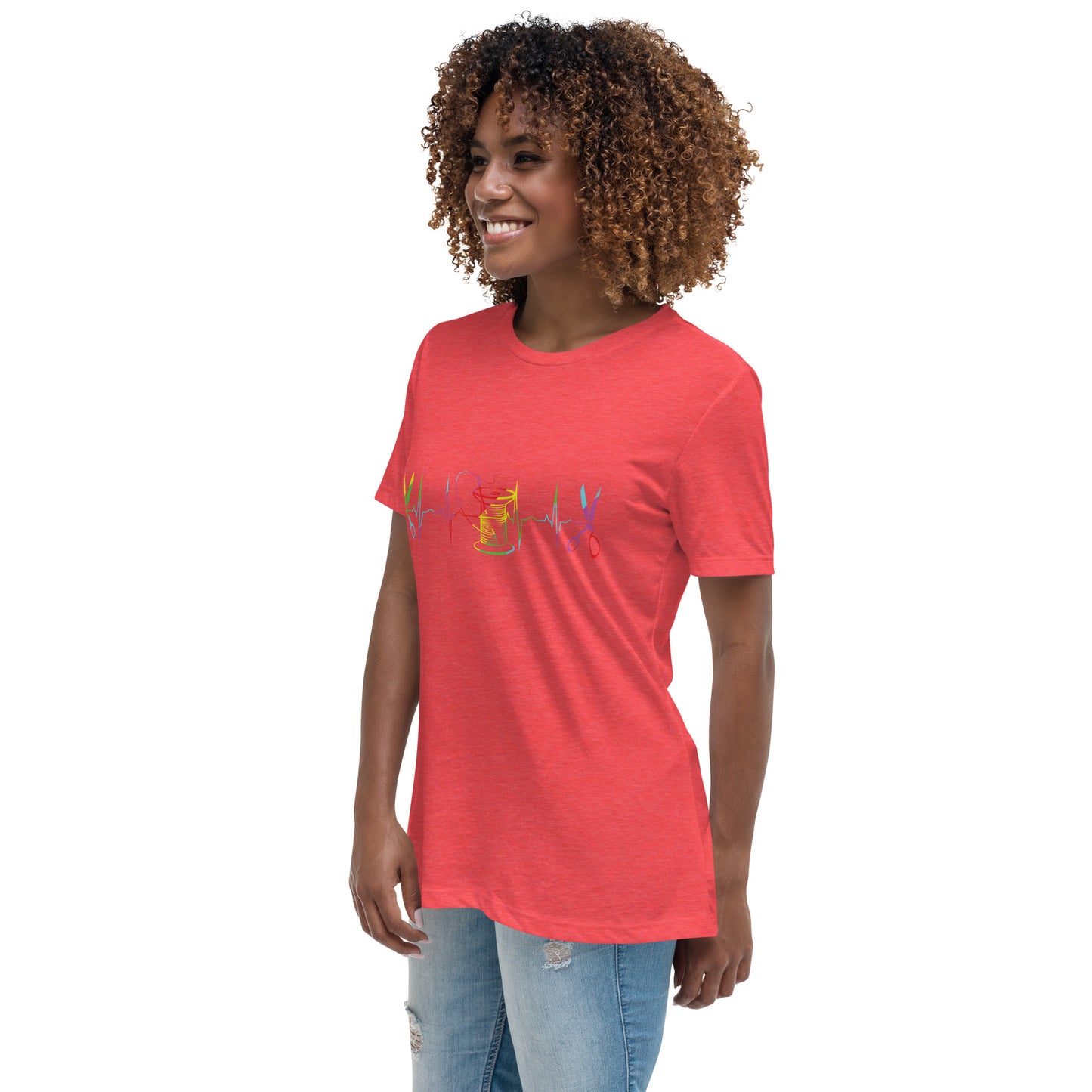 Heart Beat of Sewing - Women's Relaxed T-Shirt