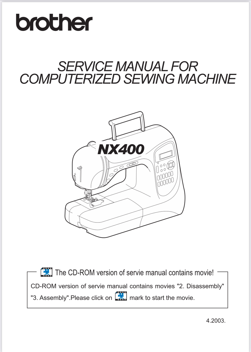 Brother Parts and Service Manuals - NX 400 – Sewing Machine Tips and Tricks