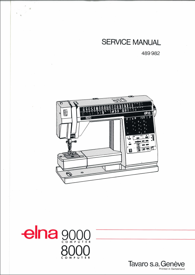 Elna Diva Parts and Service Manuals - 8000 and 9000