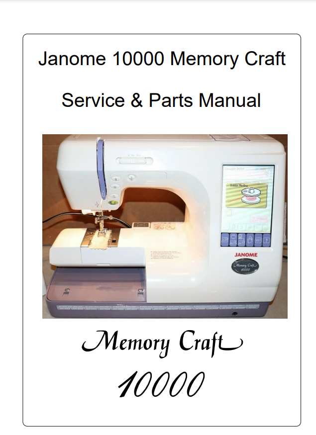 Janome Parts and Service Manuals - MC10000